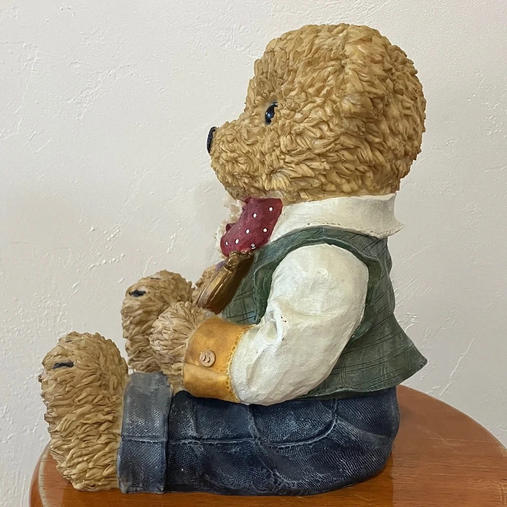 LARGE RESIN TEDDY BEAR 10” TALL